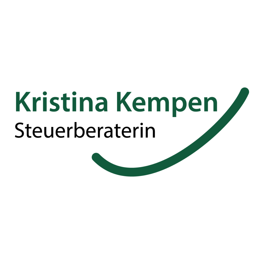 Logo mit dem Text "Kristina Kempen Steuerberaterin" und einem großen grünen Haken darunter. Logo mit dem Text "Kristina Kempen Steuerberaterin" und einem großen grünen Haken darunter.